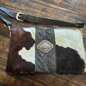 American West cowhide crossbody purse.